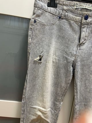 Pantalón rayas Stradivarius azul/blanco