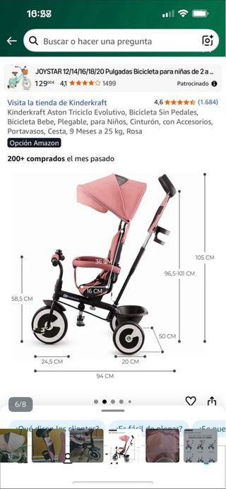 Triciclo niña evolutivo