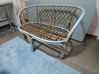 Divanetto Poltrona 2 Posti in Bambù e Rattan Vint