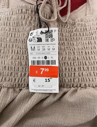 Camiseta tirantes crochet beige NUEVA