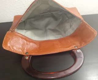 Bolso vintage de piel marron