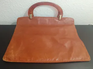 Bolso vintage de piel marron