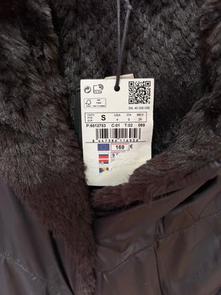 Chaquetón reversible negro talla S sin estrenar