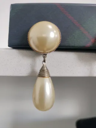 Pendientes bisutería plateados perlas