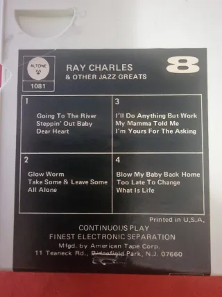 Elvis y Ray Charles 2 cartuchos de 8 pistas