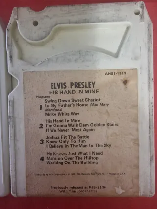 Elvis y Ray Charles 2 cartuchos de 8 pistas