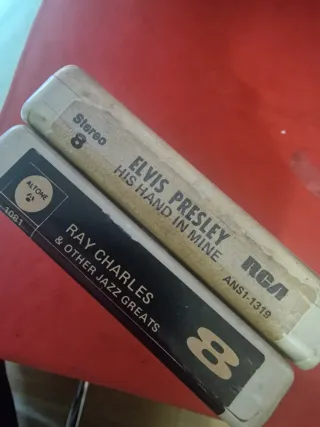 Elvis y Ray Charles 2 cartuchos de 8 pistas