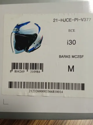 Casco Jet HJC modelo I 30. Talla M