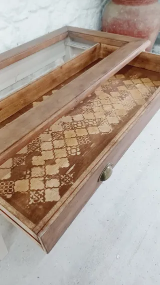 Mesa de centro madera maciza estilo rústico