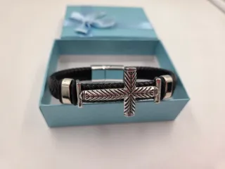 pulsera nueva negro y plateado