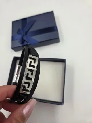 pulsera nueva negro y plateado