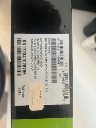 Tarjeta grafica gtx 1060 oc 6gb