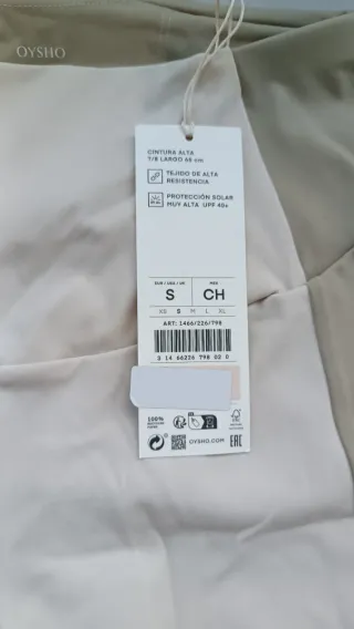 Leggings OYSHO con etiquetas, beige bicolor, S