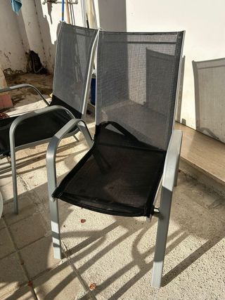 Mesa jardín de cristal y 4 sillas