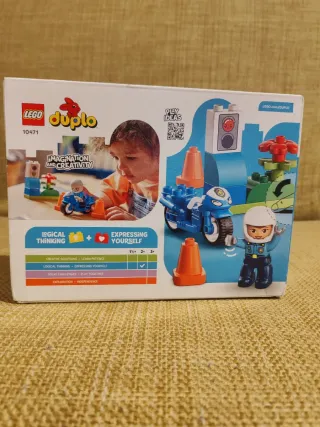 Lego duplo blue police motorcycle