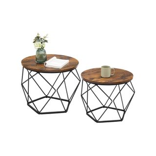 Set di 2 tavolini da caffè rotondi VASAGLE LET040B01