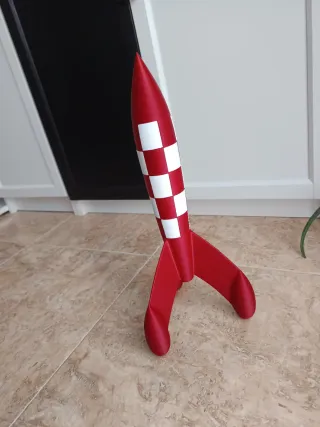 Cohete Tintín Rojo y Blanco