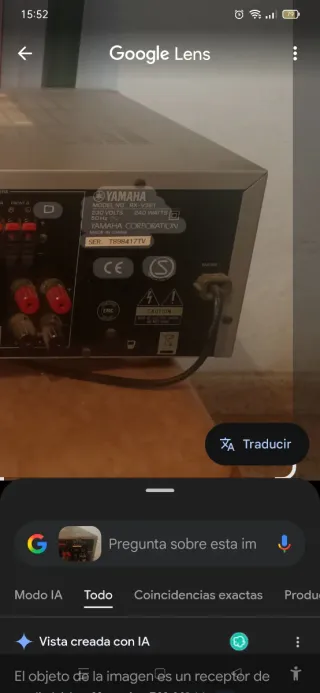 Amplificador Yamaha RX-V361 Plata