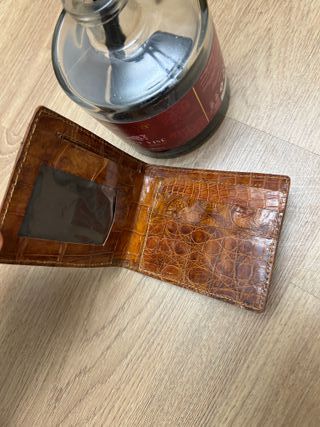 Portafogli vintage pelle coccodrillo marrone