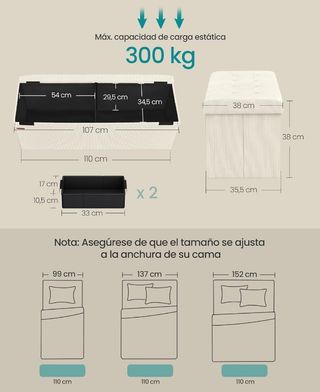 SONGMICS Puff Almacenaje