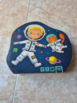 Puzzle Infantil Astronauta y Gato Espacial
