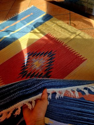 Tappeto kilim fatto a mano con cottone
