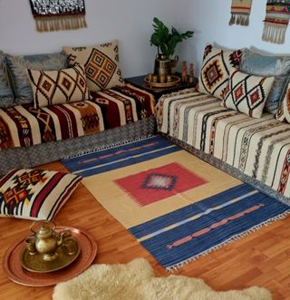 Tappeto kilim fatto a mano con cottone