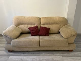 Sofá 2 plazas beige tela
