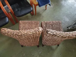 2 sillas rattán rusticas
