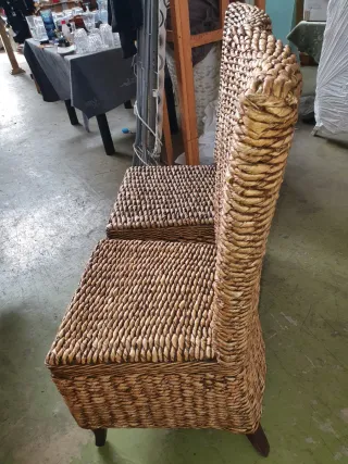2 sillas rattán rusticas