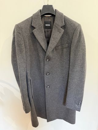 Abrigo BOSS lana virgen y cachemira gris T48