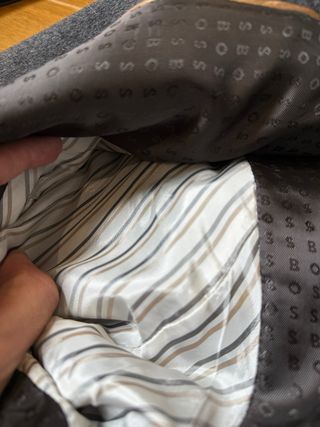 Abrigo BOSS lana virgen y cachemira gris T48