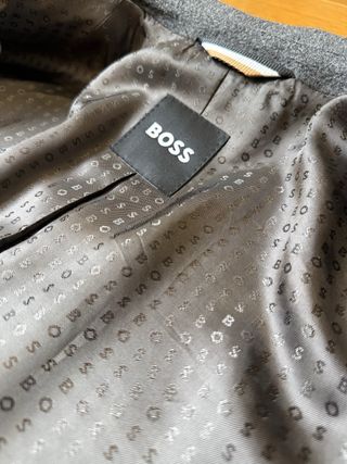 Abrigo BOSS lana virgen y cachemira gris T48