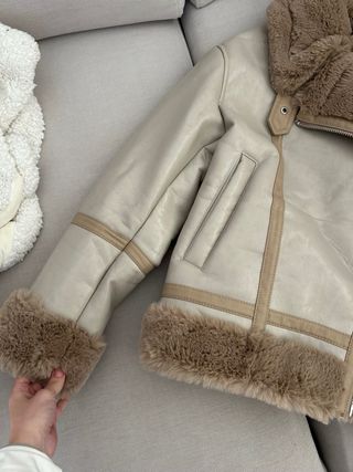 Chaqueta poli piel marrón H&M