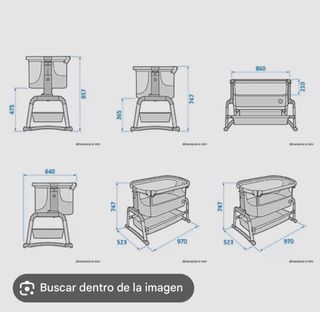 Mini cuna gris y madera