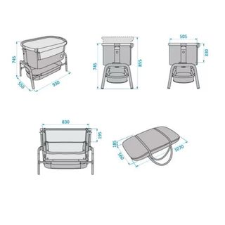 Mini cuna gris y madera