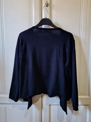 Cardigan nero asimmetrico - Manica a 3/4