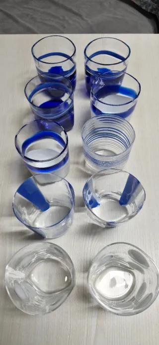 Bicchieri Carlo Moretti Murano Vetro Blu Trasparen