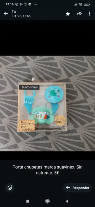 Portachupetes Suavinex con clip y protector