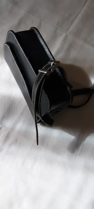 Bolso bandolera mujer de cuero, negro,  poco uso