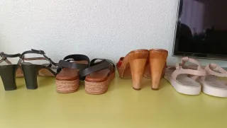 Lote 2 sandalias piel número 38 a 3€ cada una