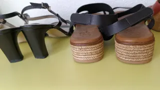 Lote 2 sandalias piel número 38 a 3€ cada una