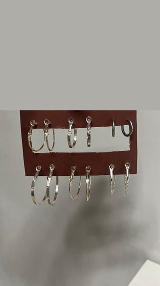 Pack pendientes aro plata varios tamaños