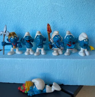 Figura de PVC de los Pitufos, lote de 8