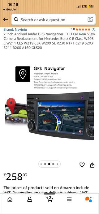 Radio Android 7 GPS  para Mercedes