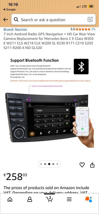 Radio Android 7 GPS  para Mercedes