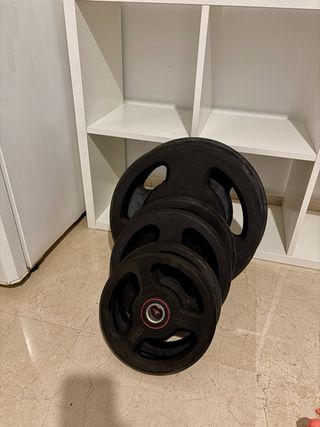 Pesas, barra 120 y mancuernas