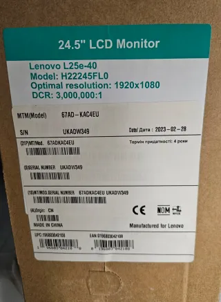 Monitor Lenovo 24,5" LCD