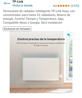 TP-Link Kasa Termostato Radiador Inteligente