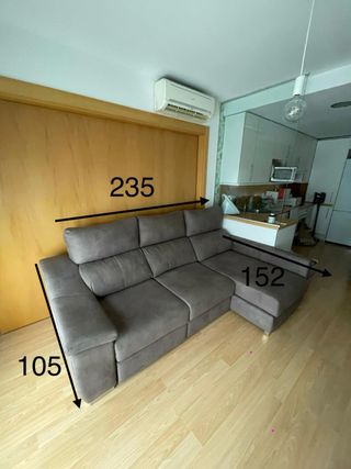 Sofá cama gris como nuevo